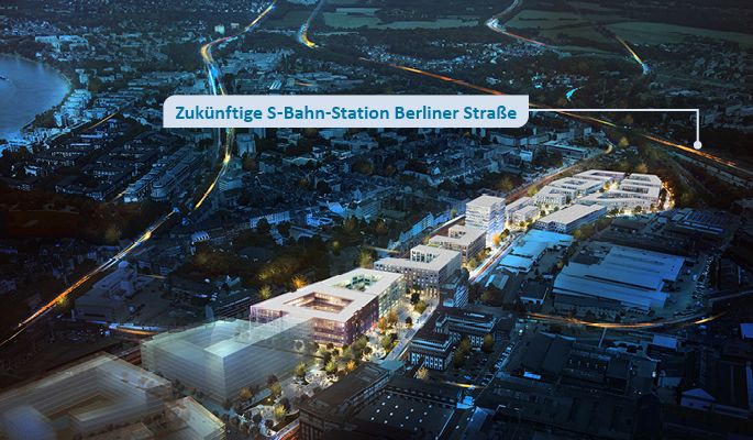 Lageplan der zukünftigen S-Bahn-Station Berliner Straße
